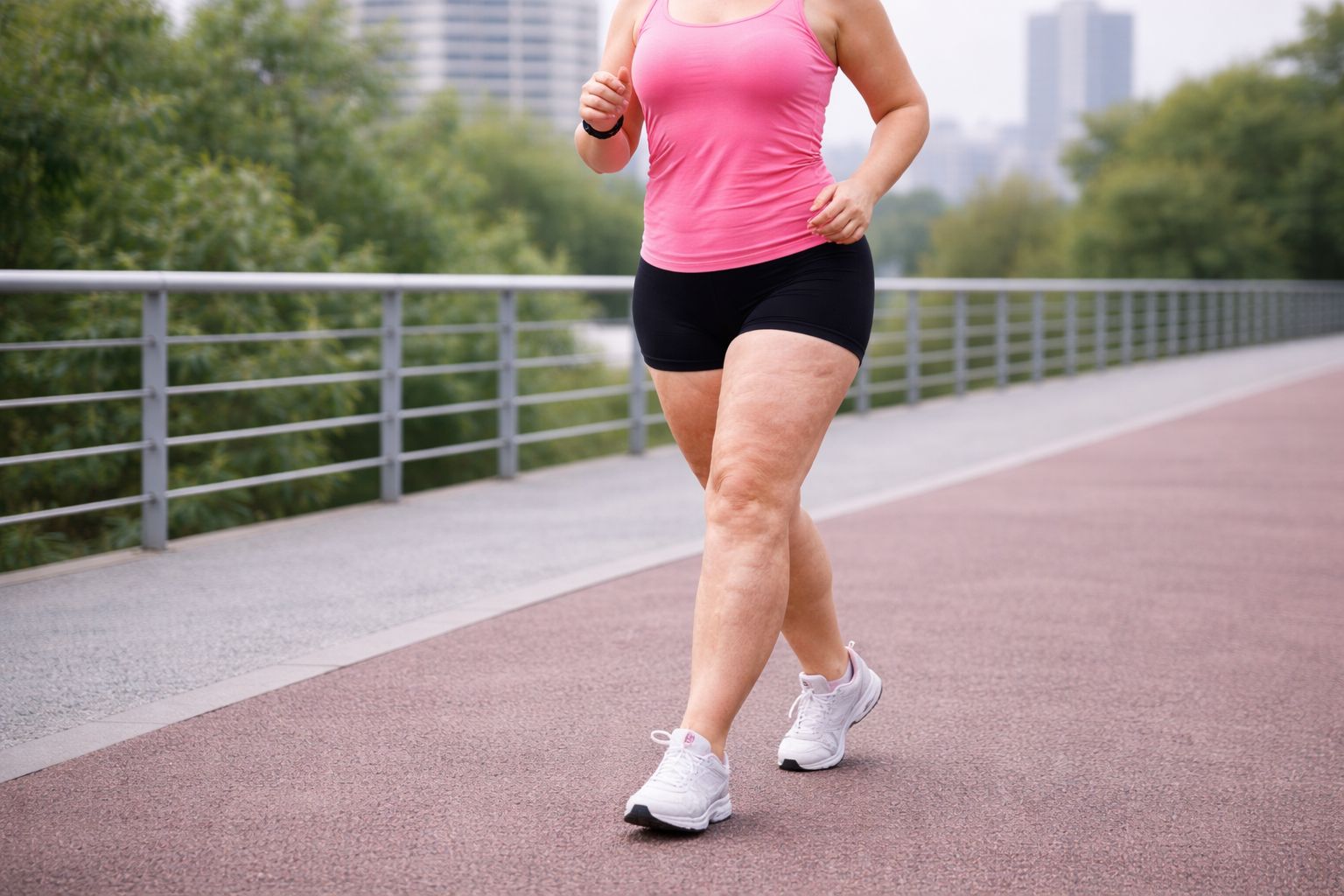 Mulher praticando atividade física orientada
